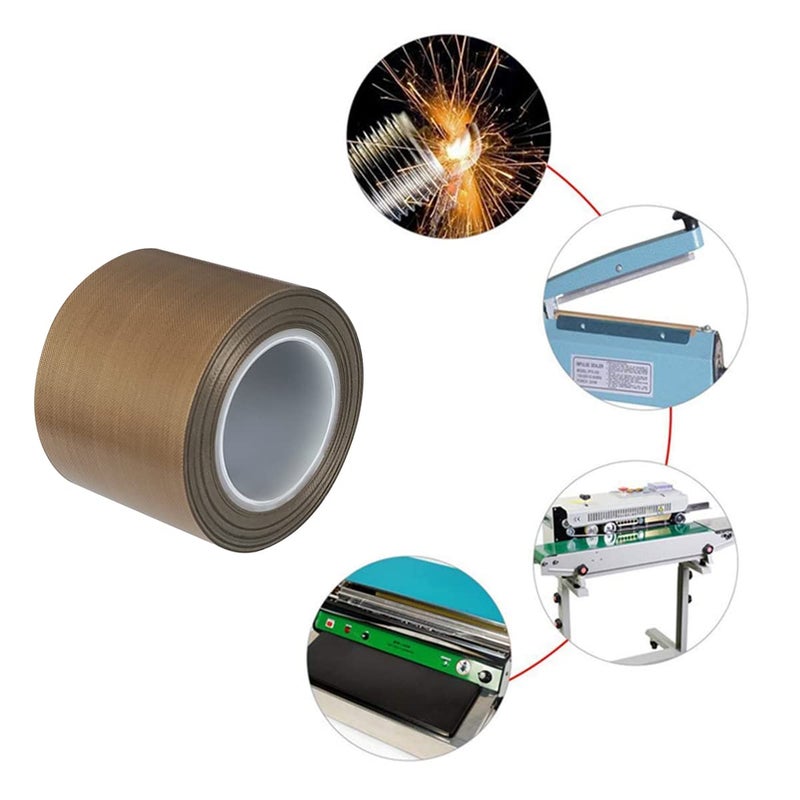 FRIGIIRE PTFE Telfon Tape high Temperature Tape Welding Sealing Tape for Vacuum Sealer Machine(Brown, 50mm x 11yards(33feet) x 0.18mm) - Image 3